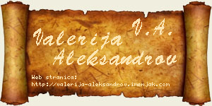 Valerija Aleksandrov vizit kartica